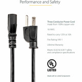 StarTech.com PXT101 StarTech.com 6ft 1(1.8m) Computer Power Cord, NEMA 5-15P to C13, 10A 125V, 18AWG, Black Replacement AC PC Power Cord, TV/Monitor Power Cable StarTech.com PXT101 StarTech.com 6ft 1(1.8m) Computer Power Cord, NEMA 5-15P to C13, 10A 125V, 18AWG, Black Replacement AC PC Power Cord, TV/Monitor Power Cable