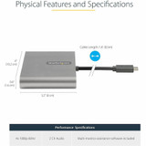 StarTech.com USBC2HD4 StarTech.com USB C to 4 HDMI Adapter, External Graphics Card, 1080p, USB Type-C to Quad HDMI Monitor Display Adapter/Converter, Windows