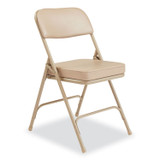 NATIONAL PUBLIC SEATING NPS® 3201 3200 Series 2" Vinyl Upholstered Double Hinge Folding Chair, Supports Up to 300lb, 18.5" Seat Height, Beige, 2/Carton