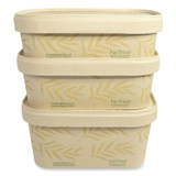 WORLD CENTRIC CTNT16 No Tree Rectangular Containers, 16 oz, 4.7 x 6.8 x 1.6, Natural, Sugarcane, 300/Carton