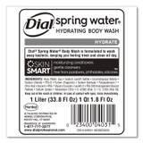 DIAL PROFESSIONAL 04031 Body Wash Refill for 1 L Liquid Dispenser, Spring Water Scent, 1 L, 8/Carton