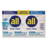 VEND-RITE MANUFACTURING CO all® 2979355 Free Clear HE Liquid Laundry Detergent/Dryer Sheet Dual Vend Pack, 100/Carton