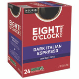 KEURIG DR PEPPER Eight O'Clock 6408 Dark Italian Espresso Coffee K-Cups, 24/Box