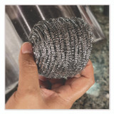 BOARDWALK 35 Stainless Steel Scrubber, Medium Size, Steel Gray, 72/Carton