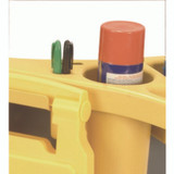 RUBBERMAID COMMERCIAL PROD. 9W87 YEL BRUTE Standard Brute Rim Caddy, Four Compartments, Fits 32.5" Diameter Cans, 26.5 x 6.75, Yellow