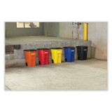 RUBBERMAID COMMERCIAL PROD. 9W27 BLU Square Brute Rollout Container, 50 gal, Molded Plastic, Blue