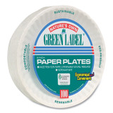 AJM PACKAGING CORP. Corporation PP6GREWH White Paper Plates, 6" dia, 100/Pack, 10 Packs/Carton