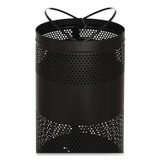 RUBBERMAID COMMERCIAL PROD. S3ETBK Classics Perforated Open Top Receptacle, 25 gal, Steel, Black
