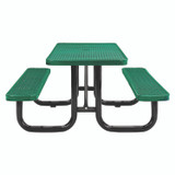 GLOBAL INDUSTRIAL 277152GN Expanded Steel Picnic Table, Rectangular, 72 x 62 x 29.5, Green Top, Green Base/Legs
