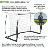 CHAMPION SPORT Sports RSG46 Rhino Soccer Goal, 48" x 72"