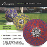 CHAMPION SPORT Sports RXSPDRSET Rhino Skin Spider Dodgeball Set, 6.3" Diameter, Assorted Colors, 6/Set