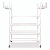 CHAMPION SPORT Sports PECART Equipment Cart, Plastic, 176 lb Capacity, 19 x 61 x 62, White
