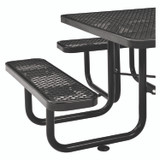 GLOBAL INDUSTRIAL 277151BK Expanded Steel Picnic Table, Square, 81 x 81 x 29.5, Black Top, Black Base/Legs