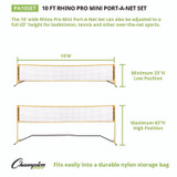 CHAMPION SPORT Sports PA10SET Rhino Port-A-Net Set, 33" to 63" x 120"