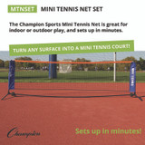 CHAMPION SPORT Sports MTNSET Mini Tennis Net Set, 2.8 ft x 10 ft