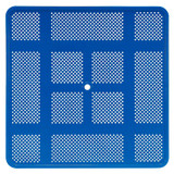 GLOBAL INDUSTRIAL 694551BL Perforated Steel Picnic Table, Square, 81 x 81 x 29.5, Blue Top, Blue Base/Legs