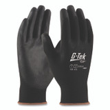 PROTECTIVE INDUSTRIAL PRODUCTS INC G-Tek® 33B125L GP Polyurethane-Coated Nylon Gloves, EN388: 1111, 10" Long, Large, Black, 12 Pairs