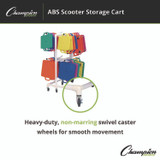 CHAMPION SPORT Sports MSCART ABS Scooter Storage Cart, Plastic, 176 lb Capacity, 21 x 27 x 54, White