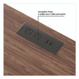 UNION & SCALE 24398974 Essentials Writing Table-Desk with Integrated Power Management, 47.5" x 23.7" x 28.8", Espresso/Aluminum