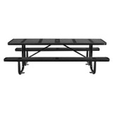 GLOBAL INDUSTRIAL 694555BK Perforated Steel Picnic Table, Rectangular, 72 x 62 x 29.5, Black Top, Black Base/Legs