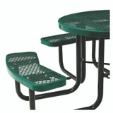 GLOBAL INDUSTRIAL 277150GN Expanded Steel Picnic Table, Round, 46" Dia x 29.5"h, Green Top, Green Base/Legs