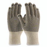 PROTECTIVE INDUSTRIAL PRODUCTS INC PIP 36110PDDL PVC-Dotted Cotton/Polyester Work Gloves, Reversible, Large, Beige/Black, 12 Pairs