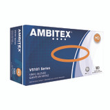 TRADEX INTERNATIONAL AMBITEX® VMD5101 V5101 Series Latex-Free Lightly Powdered Vinyl Gloves, Medium, 3 mil Thick, 9" Long, Clear, 100/Box