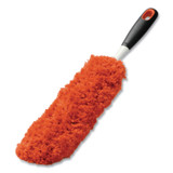 OXO 1335180 Good Grips Microfiber Duster, 4" x 12" Orange Duster Head, 6" Black Handle