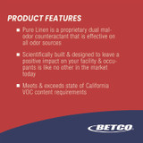 BETCO CORPORATION 41300400 SenTec Pure Linen Concentrate Odor Eliminator, Pure Linen, 128 oz Bottle, 4/Carton