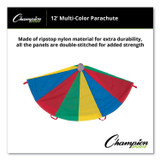 CHAMPION SPORT Sports NP12 Nylon Multicolor Parachute, 12 ft dia, 12 Handles