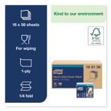 SCA TISSUE Tork® 192136 Heavy-Duty Paper Wiper 1/4 Fold, 1-Ply, 12.5 x 13, White, 56/Pack, 16 Packs/Carton