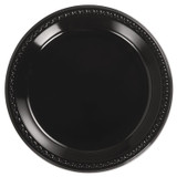 HUHTAMAKI Chinet® 81410 Heavyweight Plastic Plates, 10.25" dia, Black, 125/Pack, 4 Packs/Carton