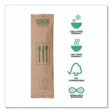 ECO-PRODUCTS,INC. EPS215 Wood Cutlery, General Purpose, Fork/Knife/Napkin/Spoon, Natural, 500/Carton