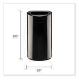 SAFCO PRODUCTS 9921BL Open Top Oval Waste Receptacle, 14 gal, Steel, Black