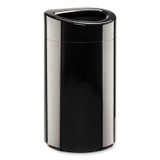 SAFCO PRODUCTS 9921BL Open Top Oval Waste Receptacle, 14 gal, Steel, Black