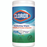 CLOROX SALES CO. 01656 Disinfecting Wipes, Bleach Free Cleaning Wipes, 1-Ply, 7 x 8, Fresh Scent, White, 75/Canister, 6 Canisters/Carton