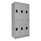 TENNSCO DTS121836CMG Double Tier Locker, Triple Stack, 36w x 18d x 72h, Medium Gray