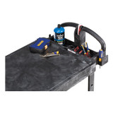 RUBBERMAID COMMERCIAL PROD. 450500BK Flat Shelf Utility Cart, Plastic, 2 Shelves, 500 lb Capacity, 19.19" x 37.88" x 33.33", Black