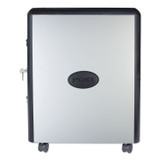 STOREX 61351U01C Mobile Filing Cabinet with Metal Siding, 2 Letter-Size File Drawers, Silver/Black, 19" x 15" x 23"