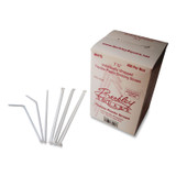 BERK ENTERPRISES INC Berkley Square 1245100 Individually Wrapped Straws, 7.75", Polypropylene, White, 400/Box