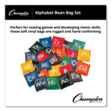 CHAMPION SPORT Sports AB55 Alphabet Bean Bag Set, Vinyl, Assorted Colors, 26/Box