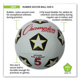 CHAMPION SPORT Sports SRB5 Rubber Sports Ball, Soccer, No. 5 Size, White/Black