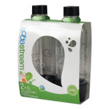 PEPSICO SodaStream® 1042221010 Carbonating Bottle Twin Pack, Plastic, 33 oz, Clear/Black