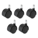 SAFCO PRODUCTS 5131 Task Master Carpet Casters, 2" Wheel, Black, 5/Set