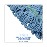 BOARDWALK 502BLNB Super Loop Wet Mop Head, Cotton/Synthetic Fiber, 1" Headband, Medium Size, Blue