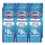CLOROX SALES CO. 31620 ToiletWand Toilet Cleaning Refills, Toilet Cleaning Scrubbing Pads, Blue/White, 10/Pack, 6 Packs/Carton