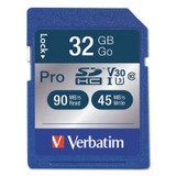 VERBATIM CORPORATION 98047 32GB Pro 600X SDHC Memory Card, UHS-I V30 U3 Class 10