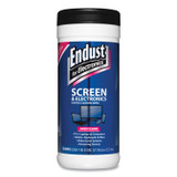 ENDUST 11506 Antistatic Screen Cleaning Wipes, Premoistened, 5 x 7, Clean Scent, White, 70/Canister