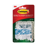 3M/COMMERCIAL TAPE DIV. Command™ 17017CLRAWES All Weather Hooks and Strips, Small, Plastic, Clear, 16 Clips and 20 Strips/Pack