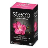 KEURIG DR PEPPER Bigelow® RCB17713 Steep Tea, Rooibos Hibiscus Herbal Tea, 0.08 oz Tea Bag, 20/Box
